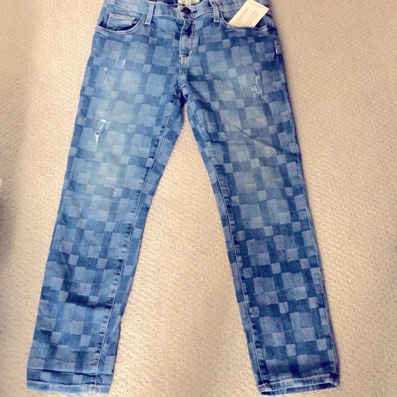 Current/Elliott The Fling in checkered denim 27‎ - Picture 1 of 12